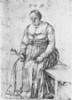 1514 sitzende Frau (Feder 341K)