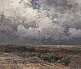 Julius Jacobus van de Sande Bakhuyzen (1835 - 1925) Dorf in den D&uuml;nen, um 1885/90