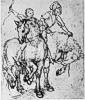 Zwei jugendliche Reiter, Zeichnung