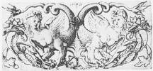 Zwei gegenständige Harpyien mit Füllhörnern, 1507/1510