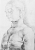 1521 Brustbild einer Frau mit geschlossenen Augen (hl. Apollonia (Kreide 297K)