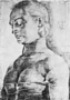1521 Brustbild einer Frau mit geschlossenen Augen (hl. Apollonia (Kreide 354K)